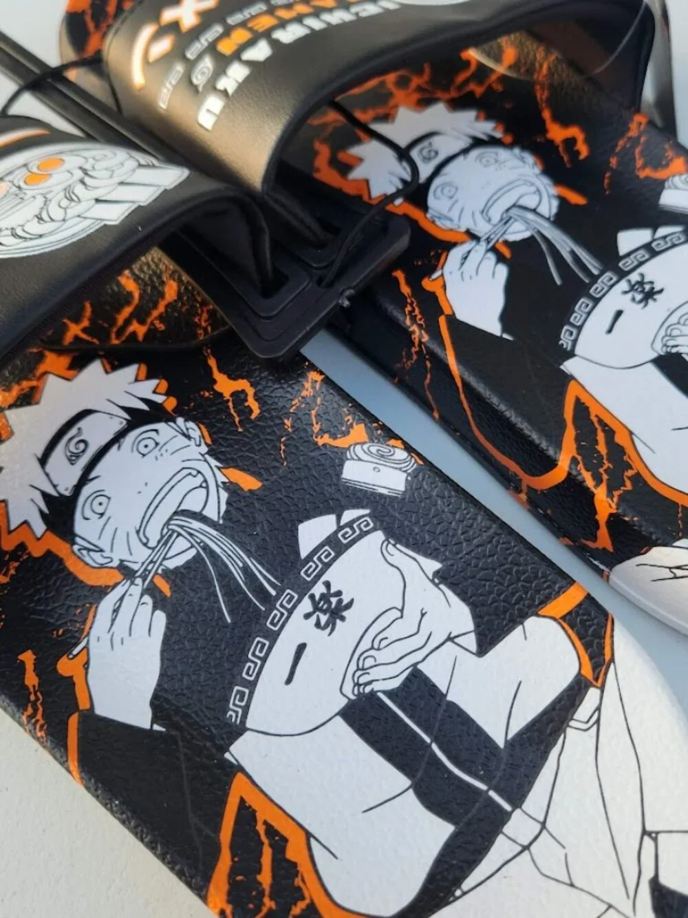 NEW Naruto Anime Ramen Men’s Size 7 Slippers Sandals Slides Shippuden Ichiraku R